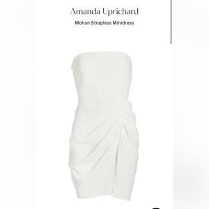 Amanda Uprichard White Mohan Strapless Mini Dress